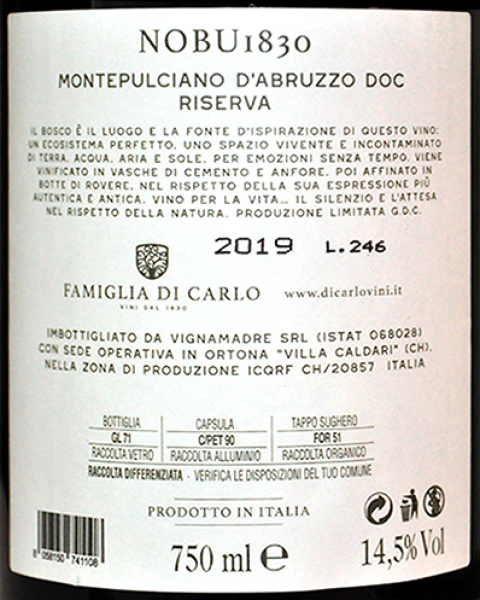 Etikett Montepulciano Abruzzo Riserva
